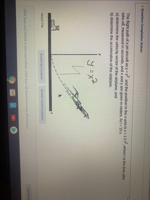 Solved the flight path of a jet aircraft as y=x^2 and the | Chegg.com