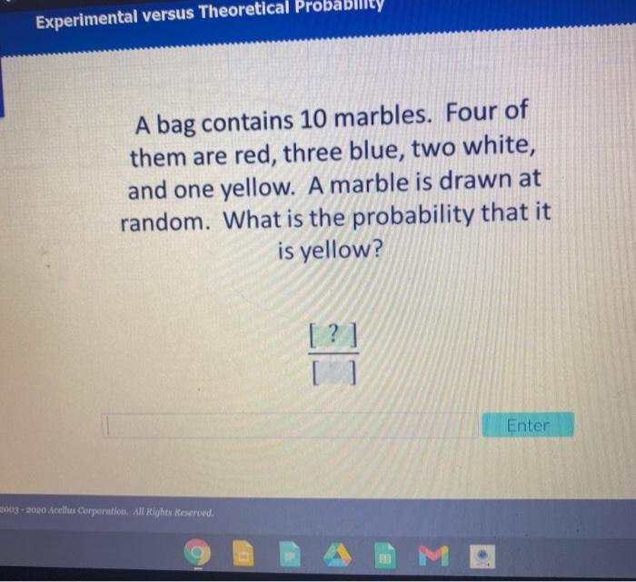 Solved Experimental Versus Theoretical Probability A Bag Chegg Com   Image