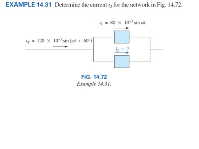 Current 1168 Example Solved EXAMPLE 14.31 Determine the current \( i_{2} \) | Chegg.com