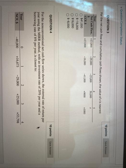 Solved Question Completion Status: 10 points Save Answer 5 | Chegg.com