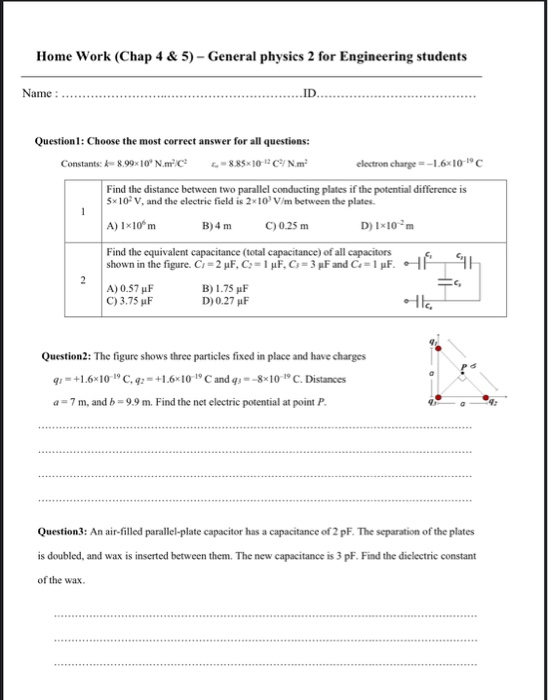 Solved Home Work (Chap. 6) - General physics 2 for | Chegg.com