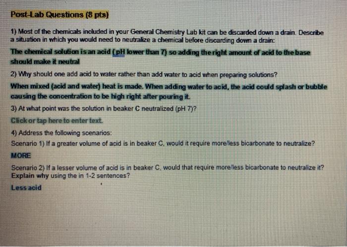 general lab safety experiment 1 neutralization of acids and bases