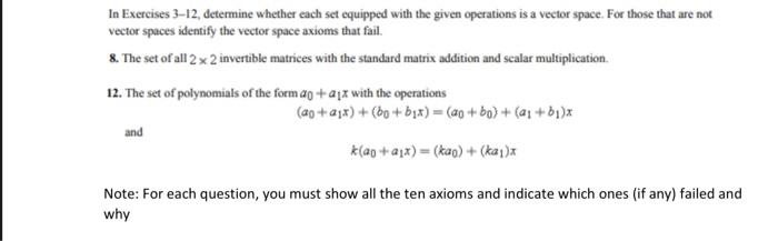 Solved In Exercises 3-12, determine whether each set | Chegg.com