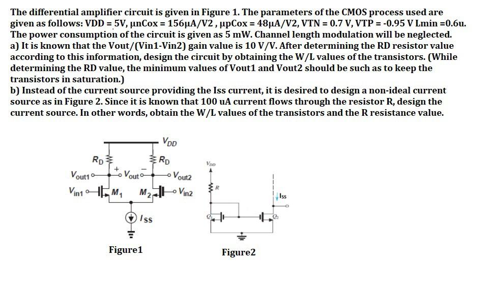 The differential amplifier circuit is given in Figure | Chegg.com