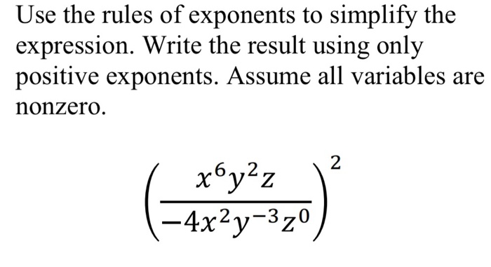 Solved Use the rules of exponents to simplify the | Chegg.com