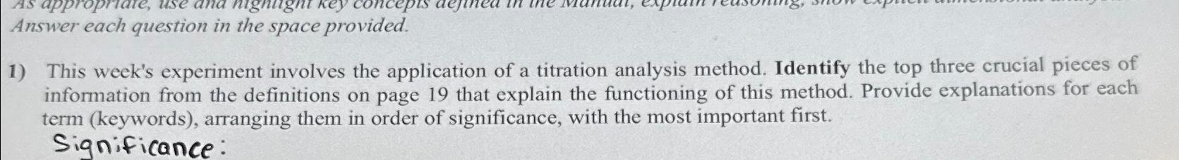 Solved Answer each question in the space provided.This | Chegg.com
