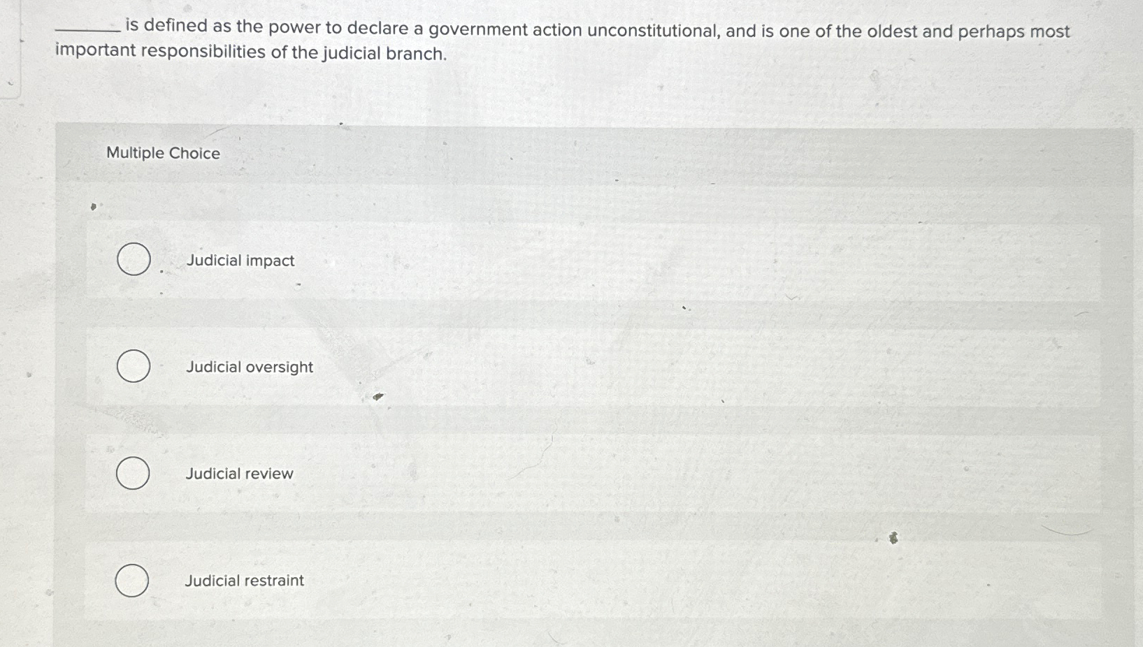 Solved is defined as the power to declare a government | Chegg.com