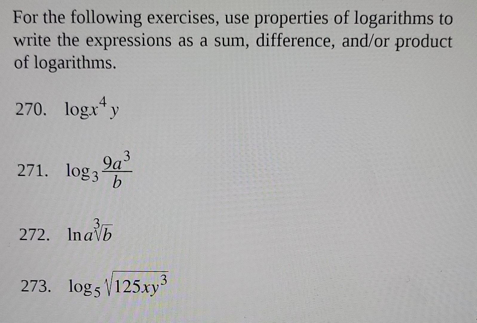 Solved For the following exercises, use properties of