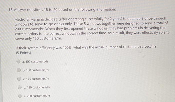 Solved 18. Answer questions 18 to 20 based on the following | Chegg.com