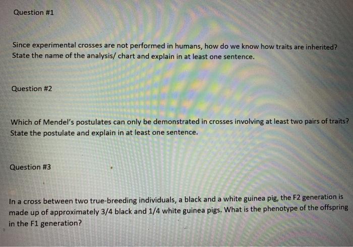 some mendelian crossing experimental results were shown to the students