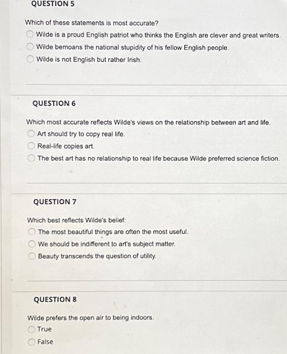 QUESTION 5 Which of these statements is most