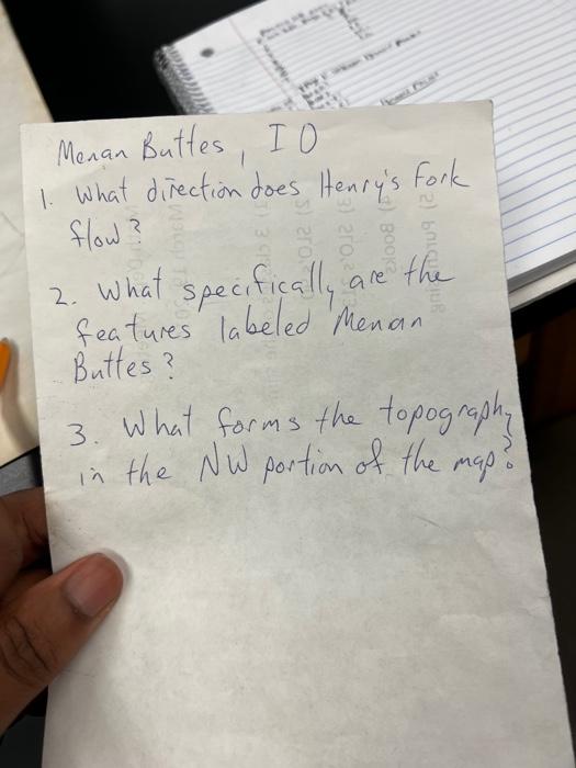 Solved Meran Buttes, 10 1. What direction does Henry's Fork