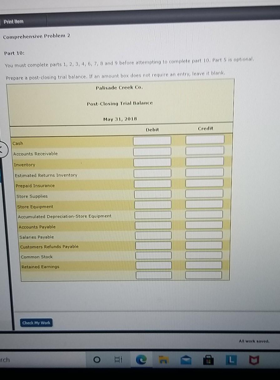 Print Item Comprehensive Problem 2 Part 3: NOTE: You | Chegg.com