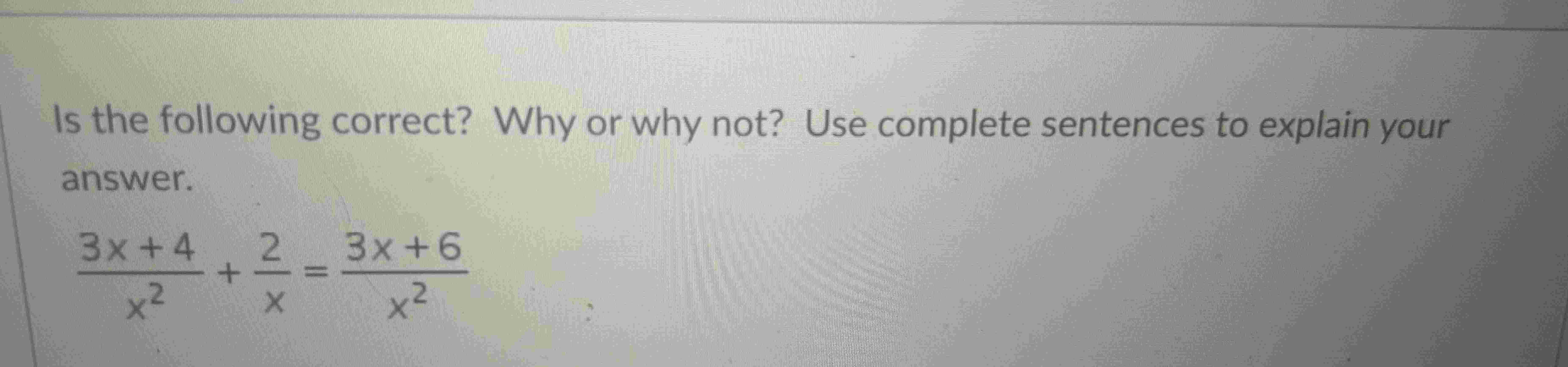 Solved Is the following correct? Why or why not? Use | Chegg.com