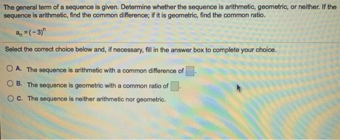 Solved The general term of a sequence is given. Determine | Chegg.com