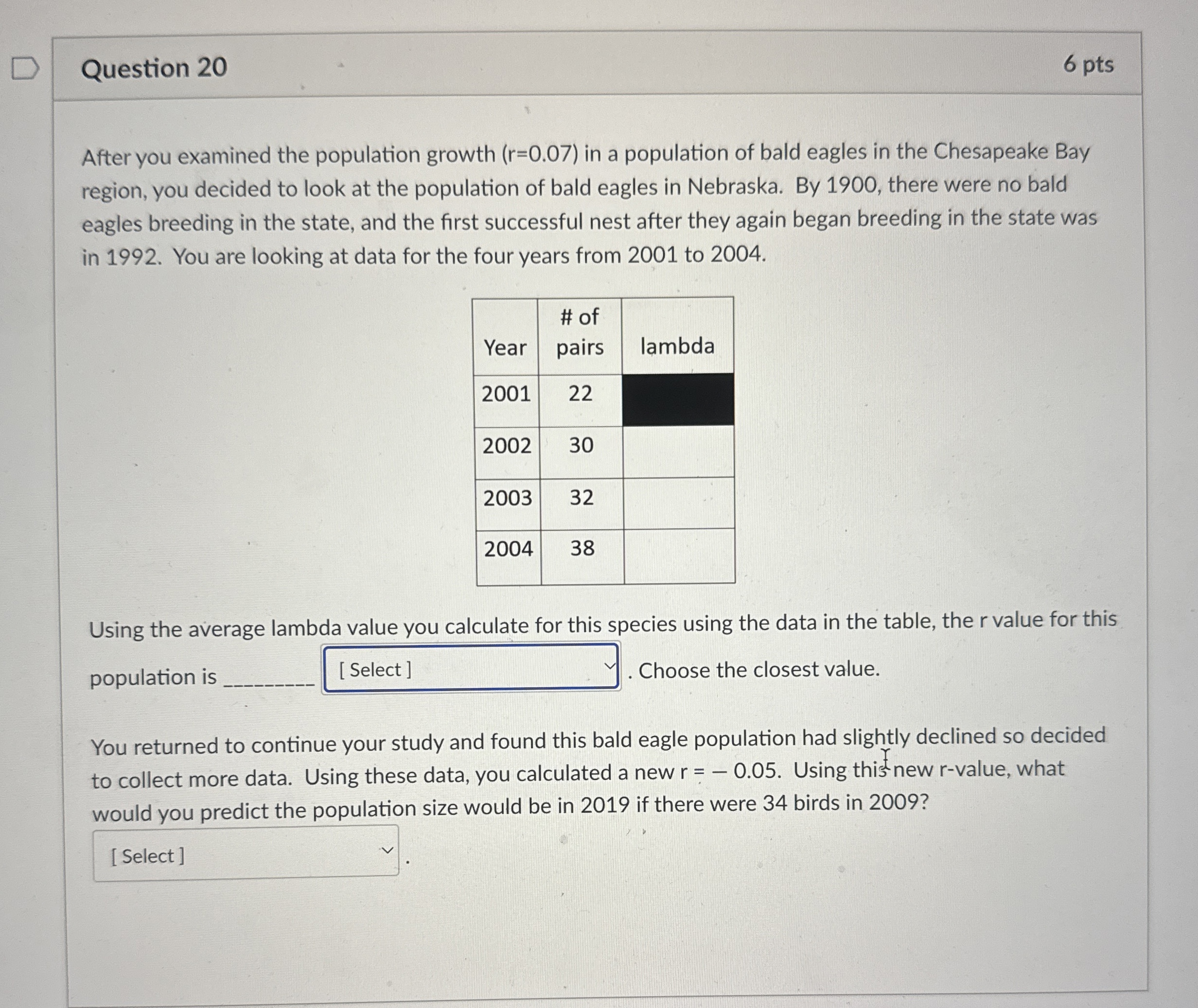 Solved Question 20After you examined the population growth
