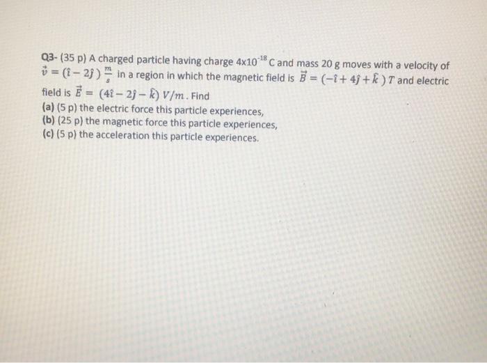Q3 35 P A Charged Particle Having Charge 4x10 C Chegg Com