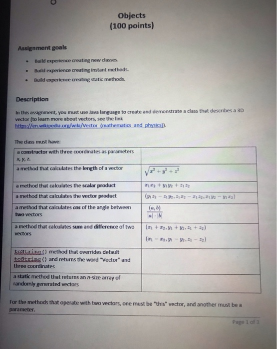 Solved Objects 100 Points Assignment Goals Build Experi Chegg Com