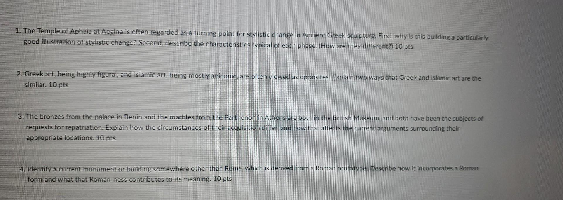 1. The Temple of Aphaia at Aegina is often regarded | Chegg.com