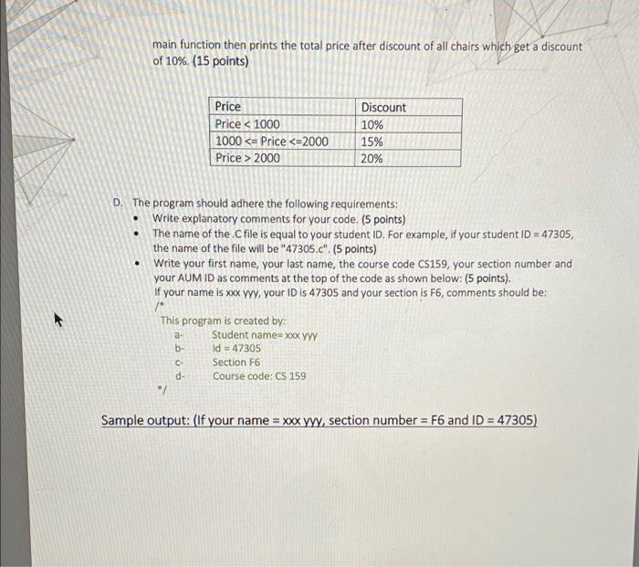 Solved Problem Write a C program that calculates the price | Chegg.com