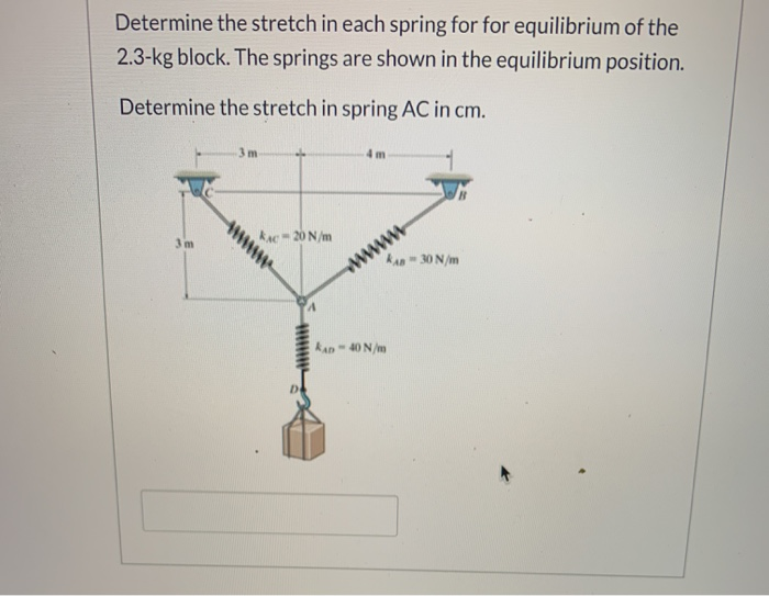 Solved Determine the stretch in each spring for for