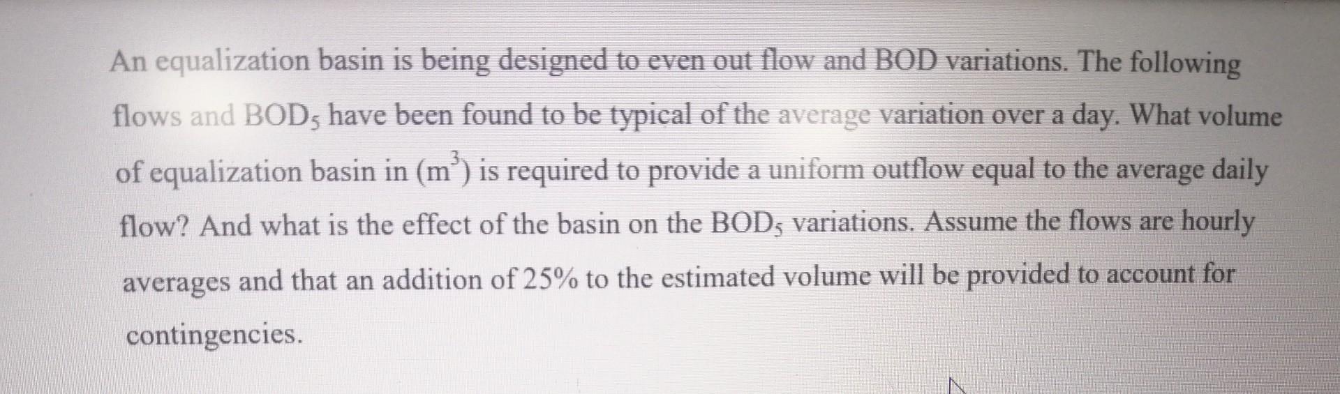 Solved An equalization basin is being designed to even out