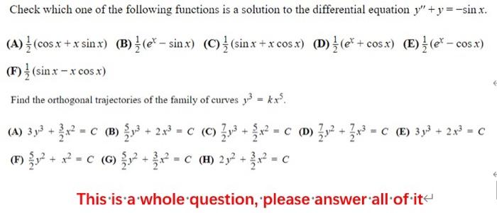 Solved Check which one of the following functions is a | Chegg.com