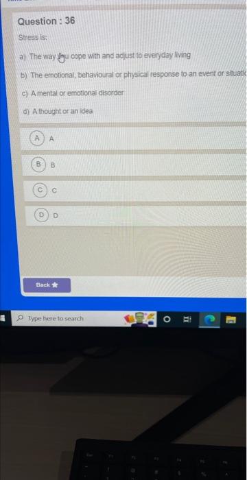 Solved Stress is: a) The way fou cope with and adust to | Chegg.com