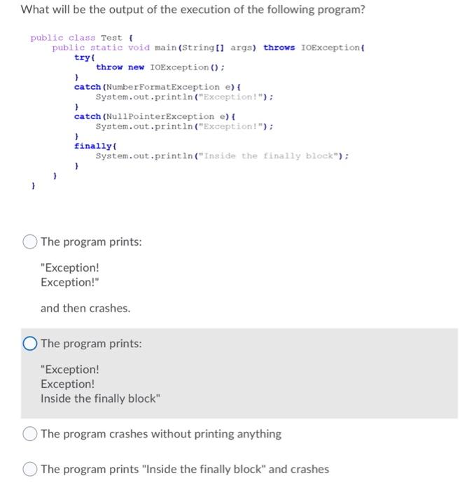 Solved What will be the output of the execution of the | Chegg.com