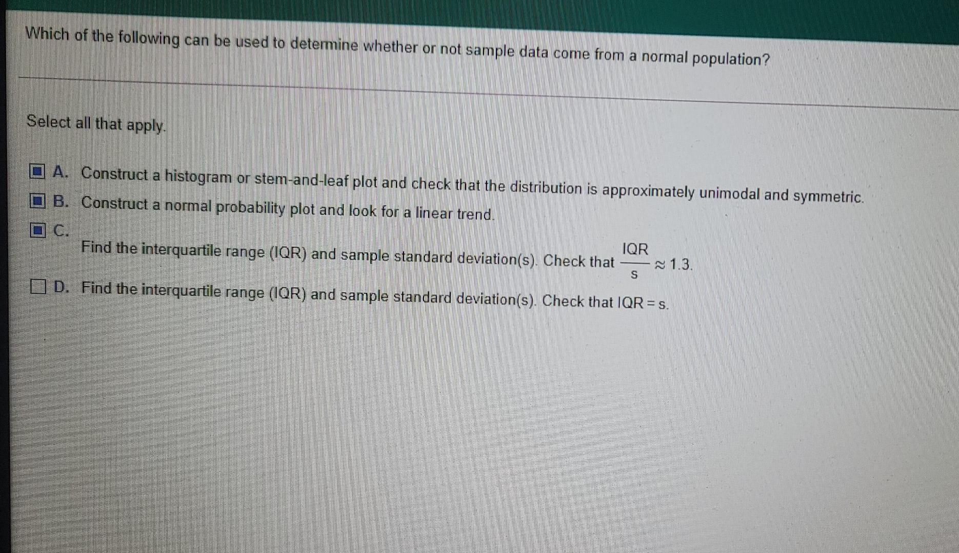 Solved Which of the following can be used to determine | Chegg.com