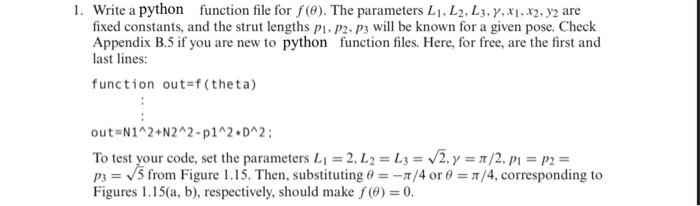 1. Write a python function file for f(e). The | Chegg.com