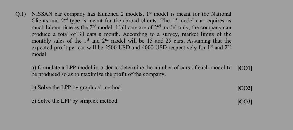 Solved 2 1 NISSAN Car Company Has Launched 2 Models 1st Chegg solved-2-1-nissan-car-company-has-launched-2-models-1st-chegg