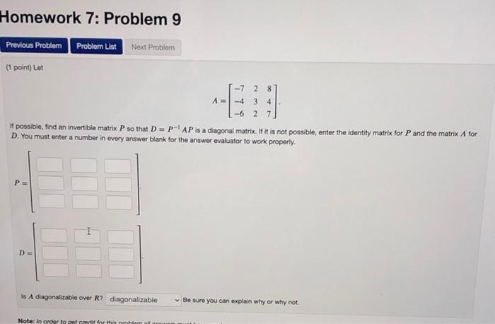 Solved Homework 7: Problem 9 Next Problem Previous Problem | Chegg.com