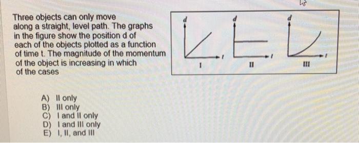 Solved a Three objects can only move along a straight, level | Chegg.com