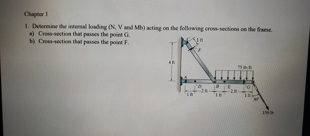 Solved Chapter 1 1. Determine the internal loading (N, V and | Chegg.com