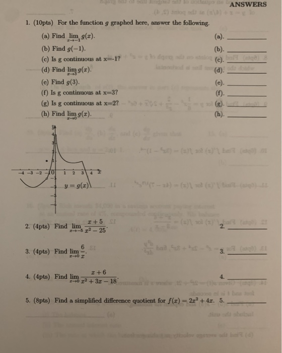 Solved ANSWERS 1. (10pts) The function F is given by the | Chegg.com