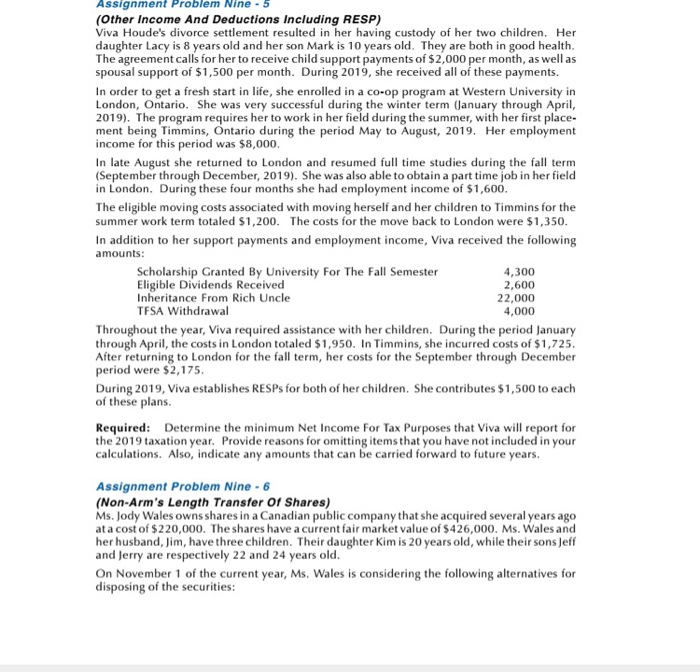 Solved Assignment Problem Nine - 5 (other Income And 