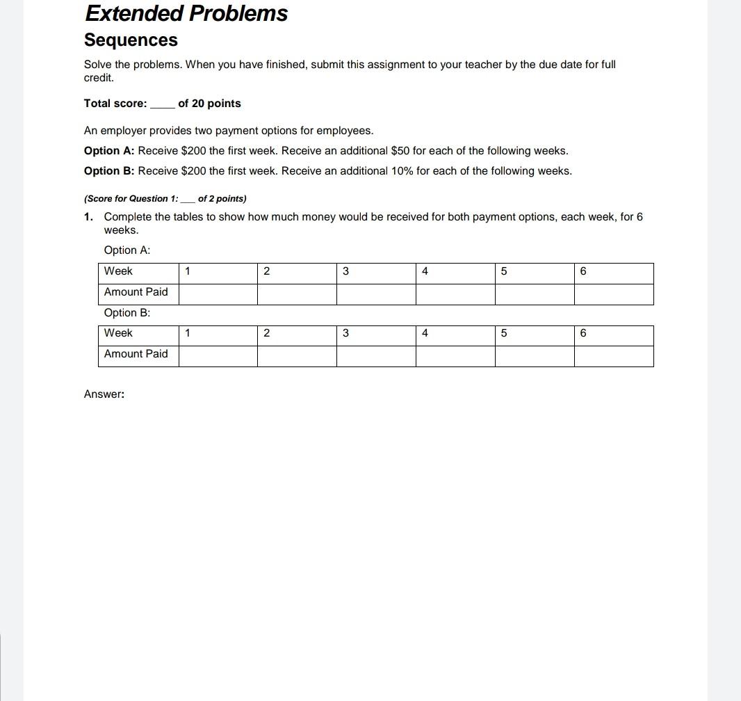 Solved Extended Problems Sequences Solve the problems. When | Chegg.com