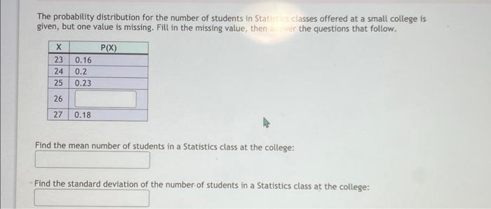 The probability distribution for the number of | Chegg.com