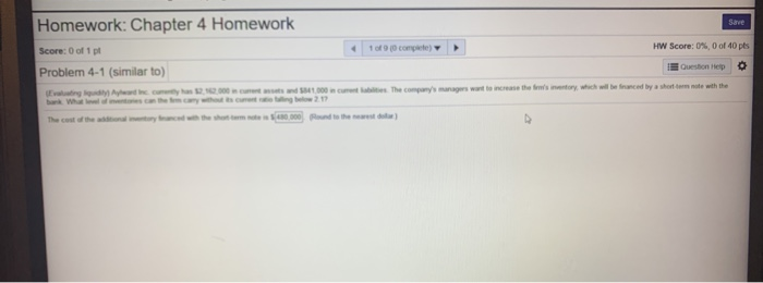 Solved Homework: Chapter 4 Homework Score: 0 of 1 Problem | Chegg.com
