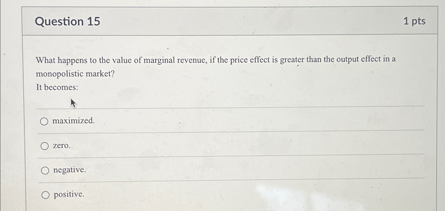 Solved Question 151ptsWhat happens to the value of marginal | Chegg.com