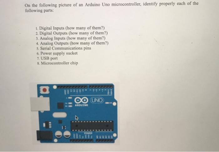 1 The Arduino UNO includes 6 analog pin inputs, 14 digital pins, a USB