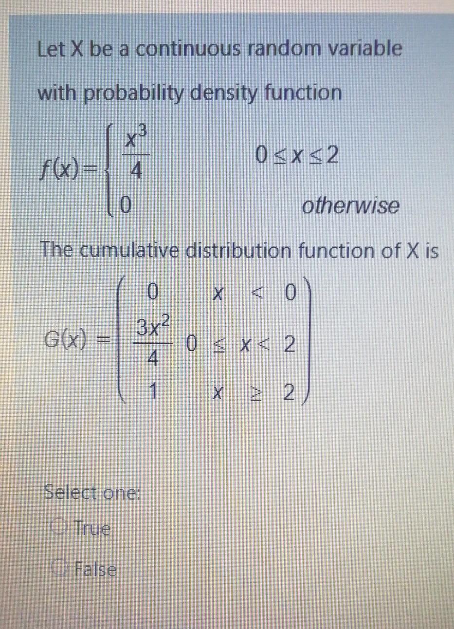 Solved Let X be a continuous random variable 3 with | Chegg.com