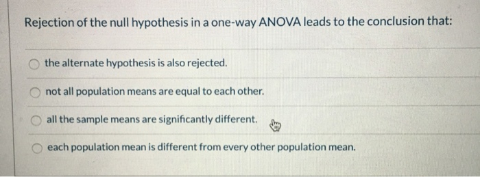 how to reject null hypothesis in anova