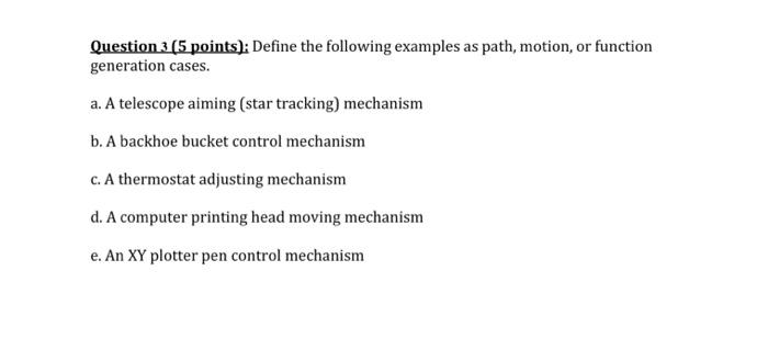 Solved Question 3 (5 Points): Define The Following Examples | Chegg.com