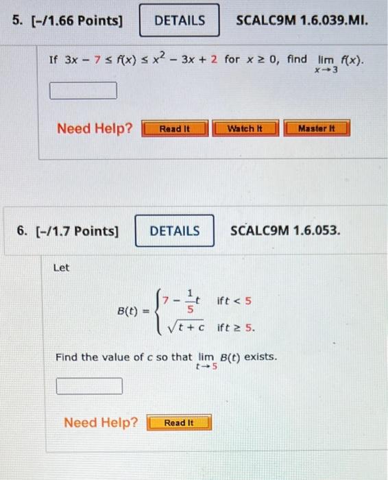 Solved If 3x−7≤f X ≤x2−3x 2 For X≥0 Find Limx→3f X