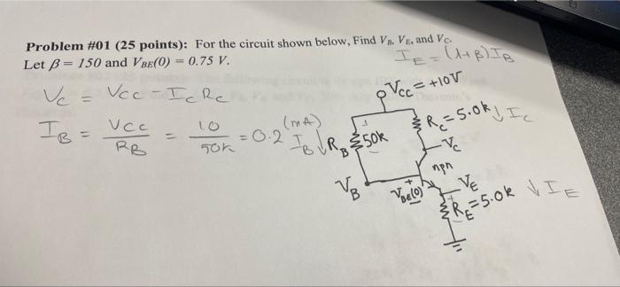 Solved Problem #01 (25 points): For the circuit shown below, | Chegg.com