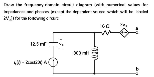 Solved Draw the frequency-domain circuit diagram (with | Chegg.com