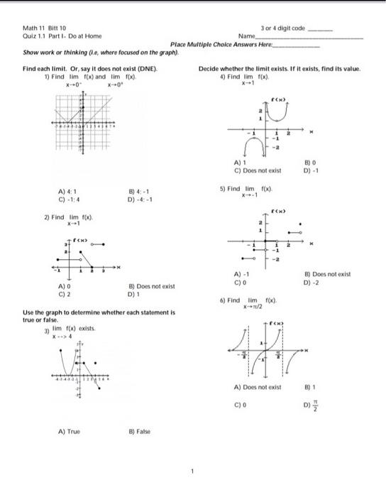 Quiz - 1.1 worksheet