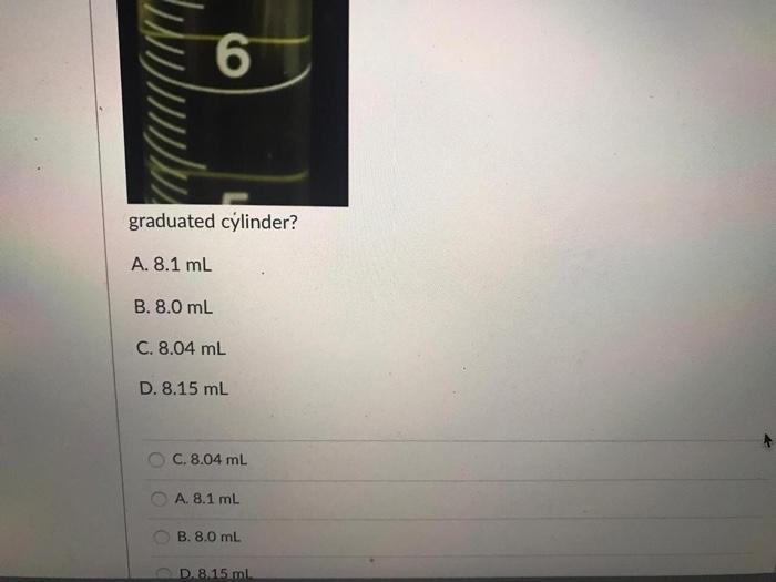 Solved s 9 8 What is the volume of the solution in the 10 mL | Chegg.com